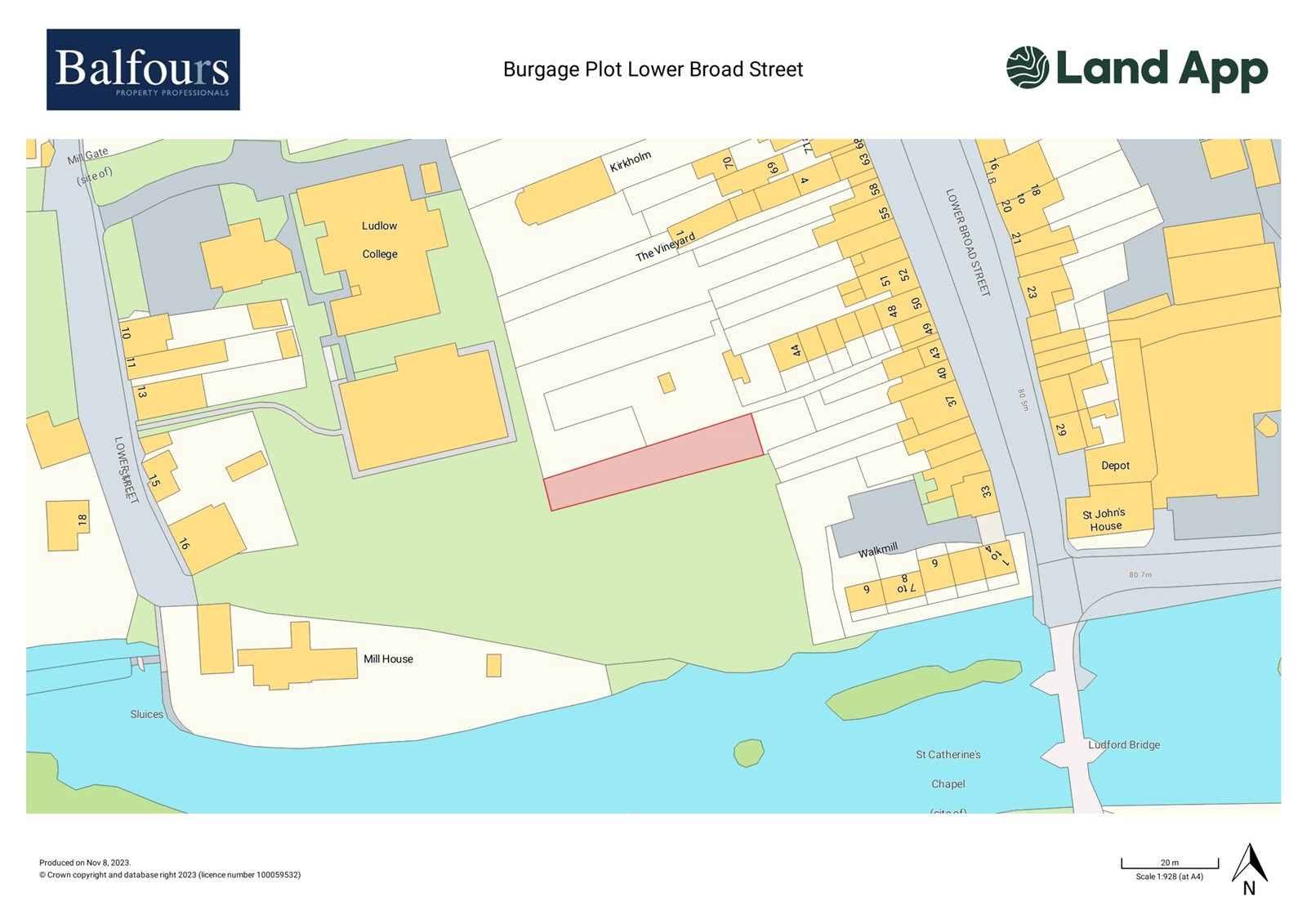 Burgage Plot, Lower Broad Street - Map