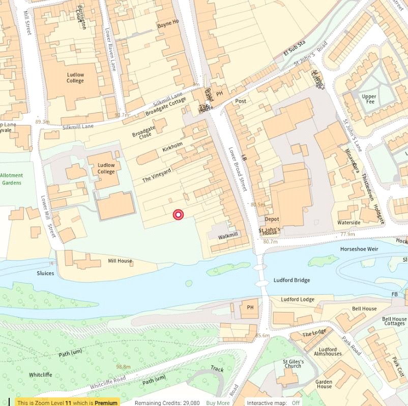 Burgage Plot, Lower Broad Street - Map