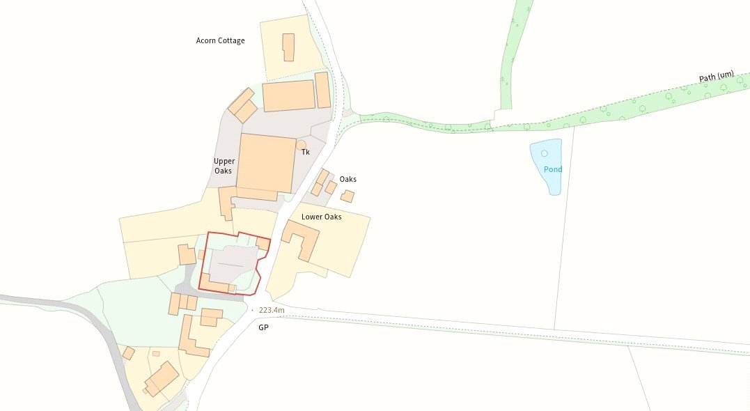 Development Site At The Oaks, Pulverbatch - Map