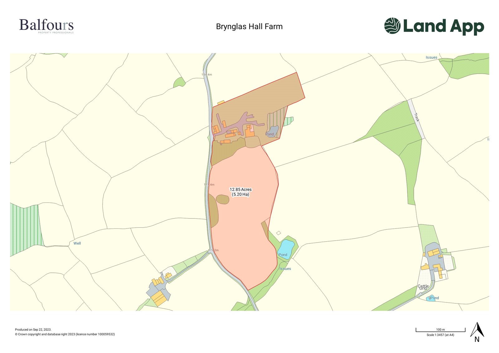 Brynglas Hall Farm, Llanfair Caereinion - Map