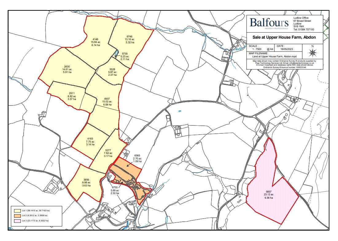Lot 3 Land At Upper House Farm, Abdon - Map