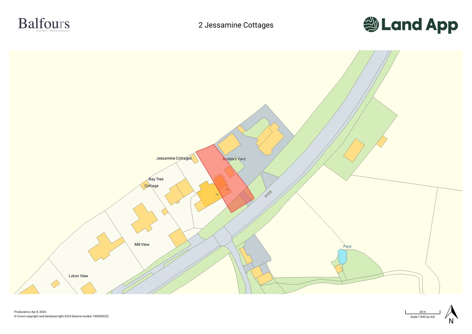2 Jessamine Cottages, Wattlesborough - Map