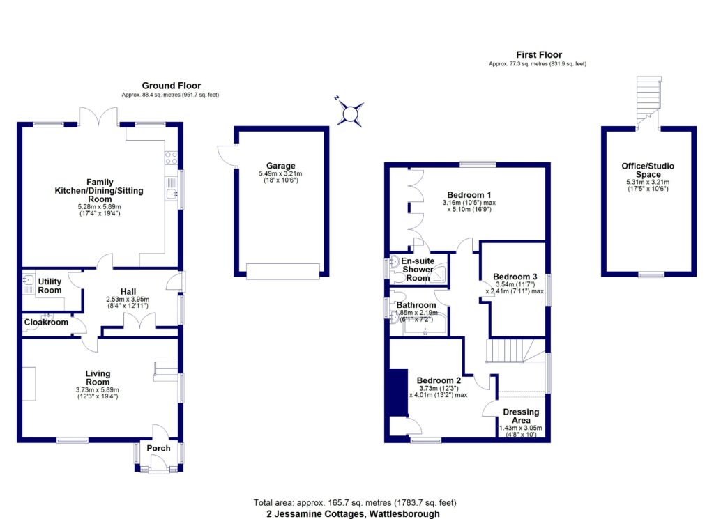 2 Jessamine Cottages, Wattlesborough - Floorplan