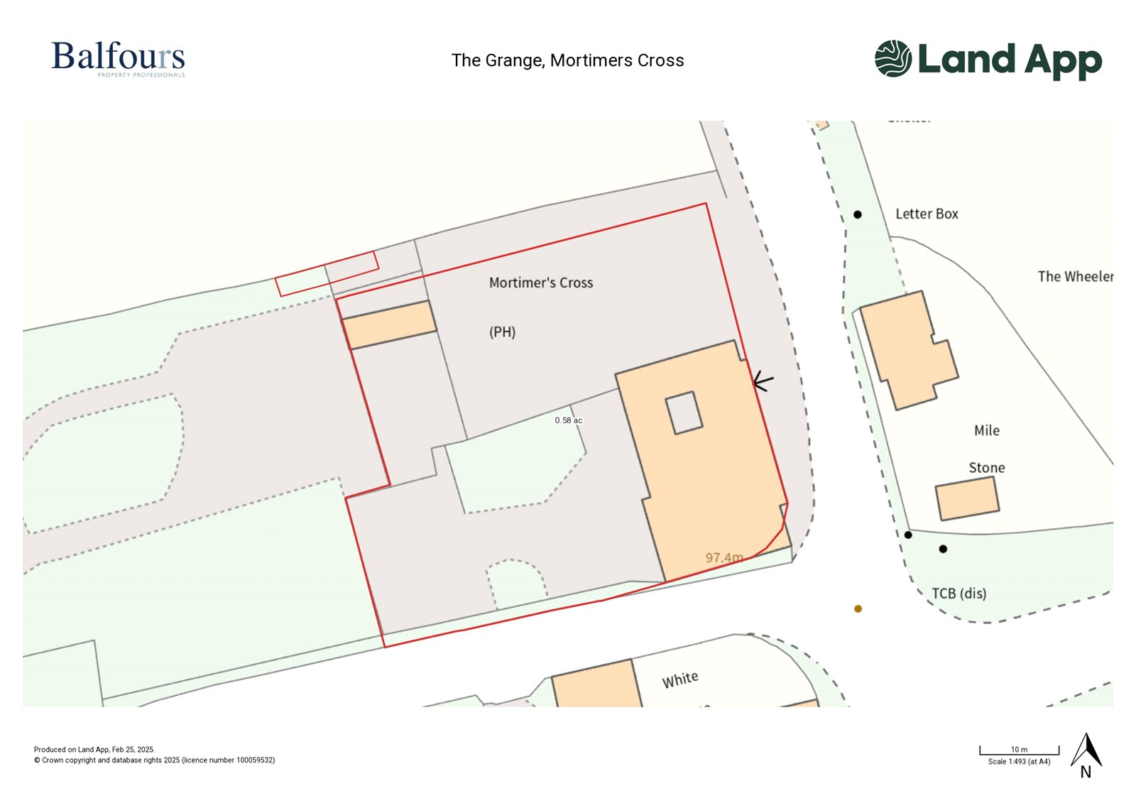 The Grange, Mortimers Cross - Map
