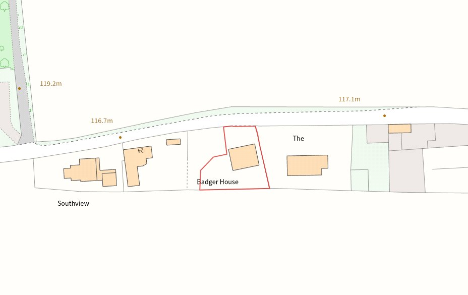 Badger House, Valeswood - Map