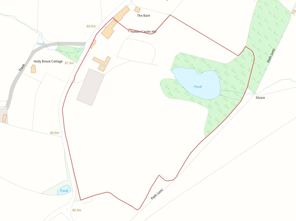 Yonder Castle Hill, Harley - Map