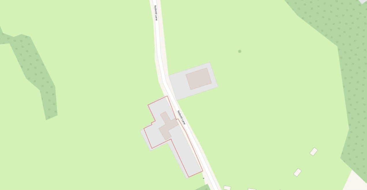 Oxley Cottage, Nobold Lane - Map