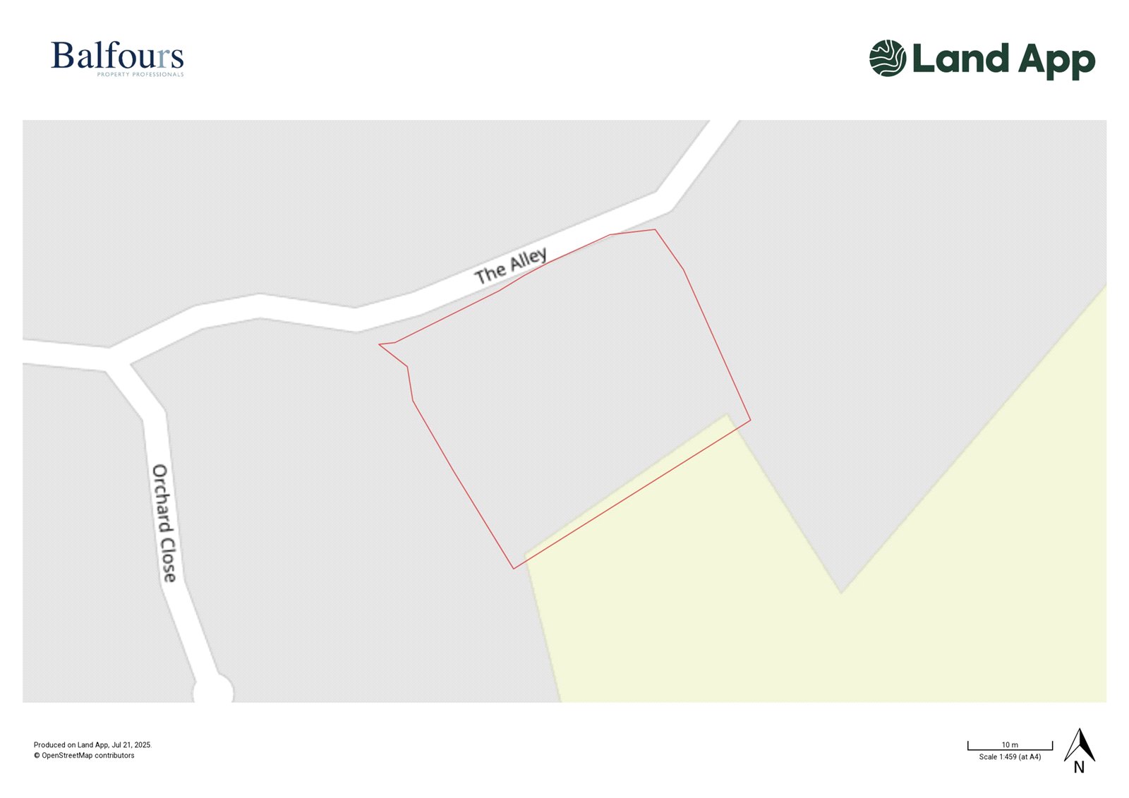 White Cottage, The Alley - Map