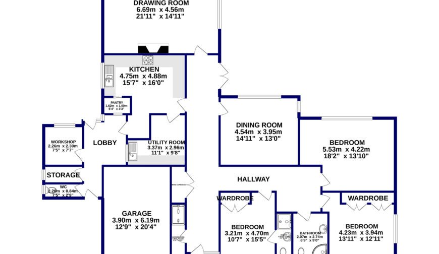 Kingswood, Helmeth Road - Floorplan