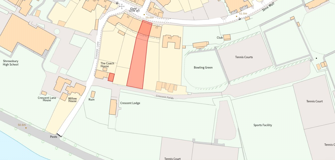23 The Crescent, Town Walls - Map