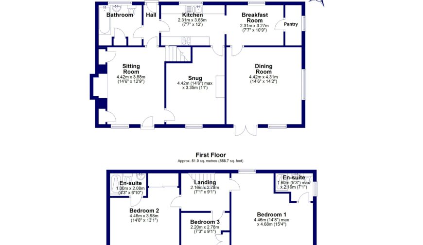 3 Dukes Cottages, Halghton - Floorplan