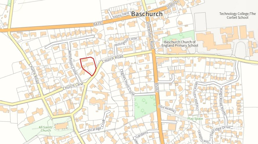 The Laurels, Church Road - Map