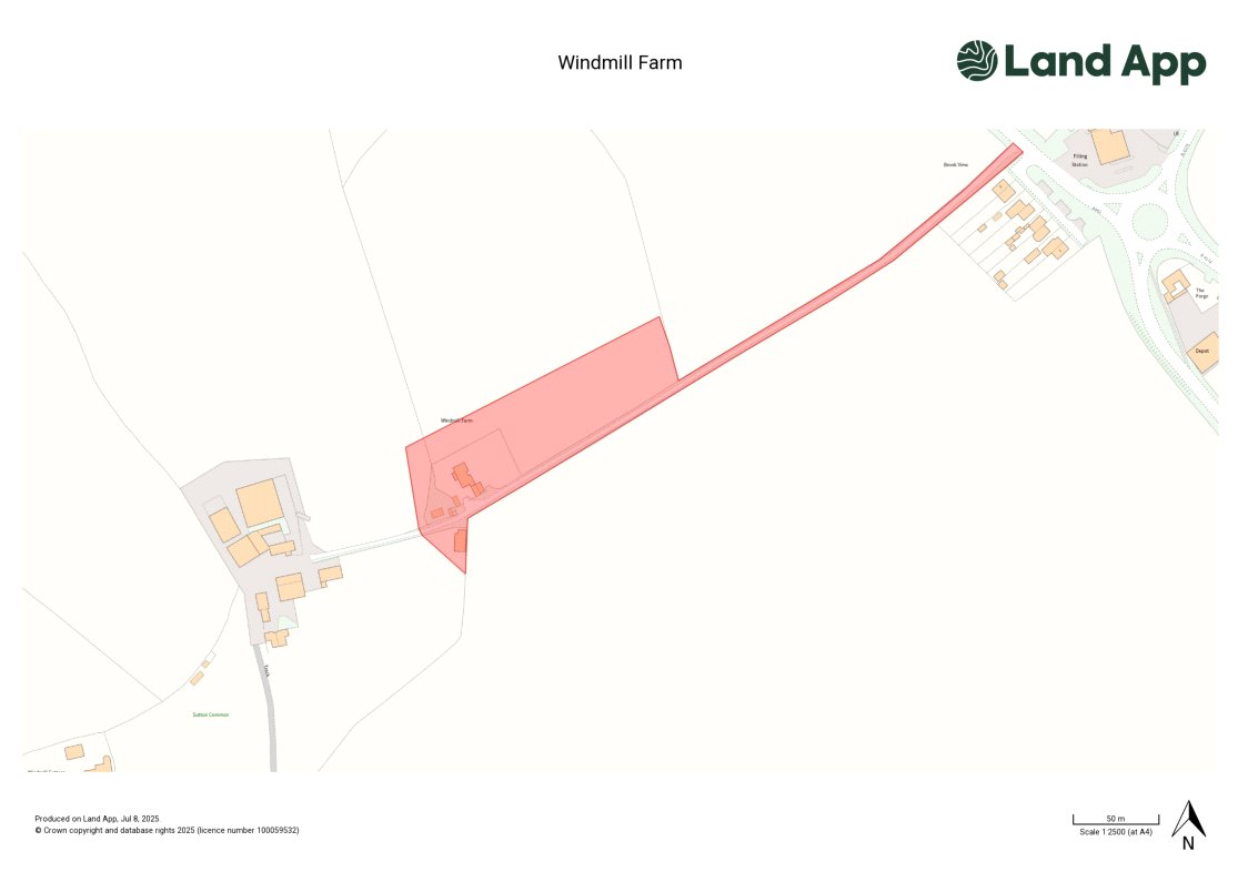 Windmill Farm Bungalow, Sutton Common - Map