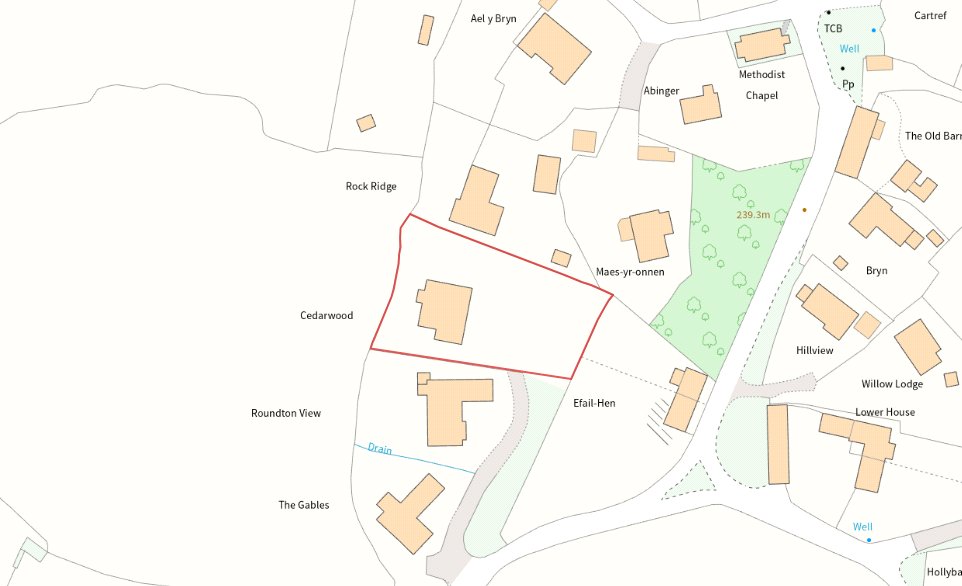 Cedarwood, The Bryn, Hyssington - Map