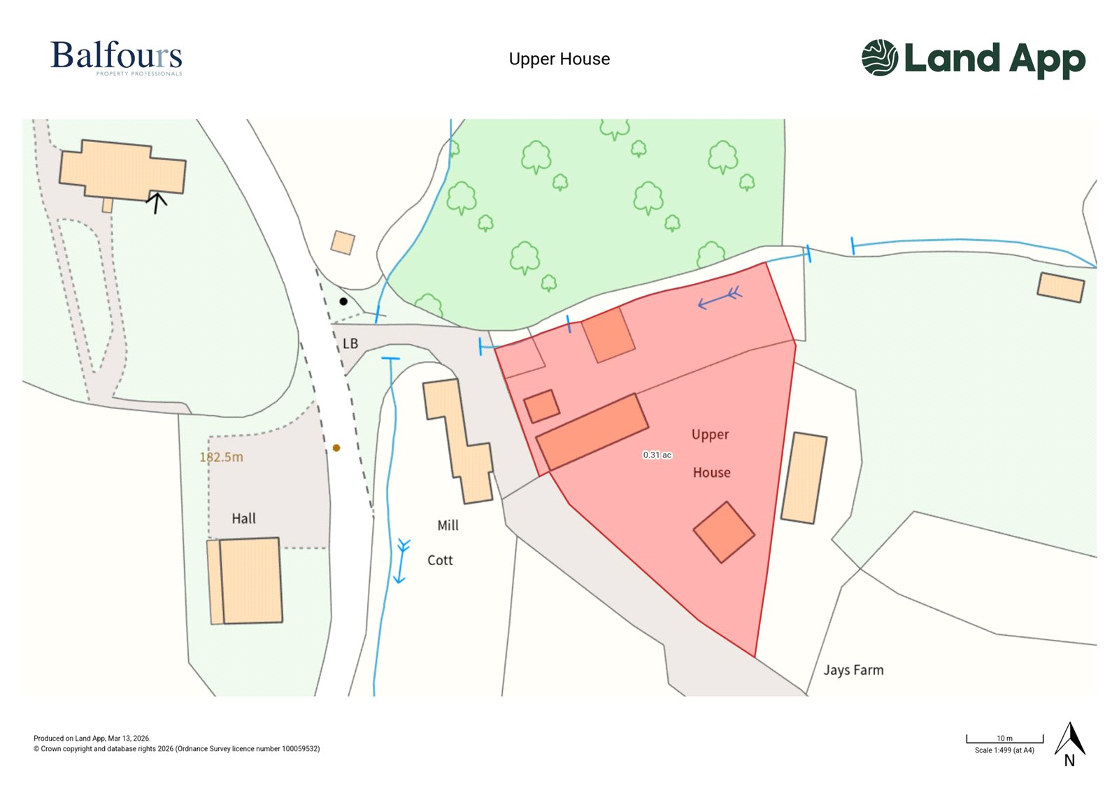 Upper House, Hope Bagot - Map