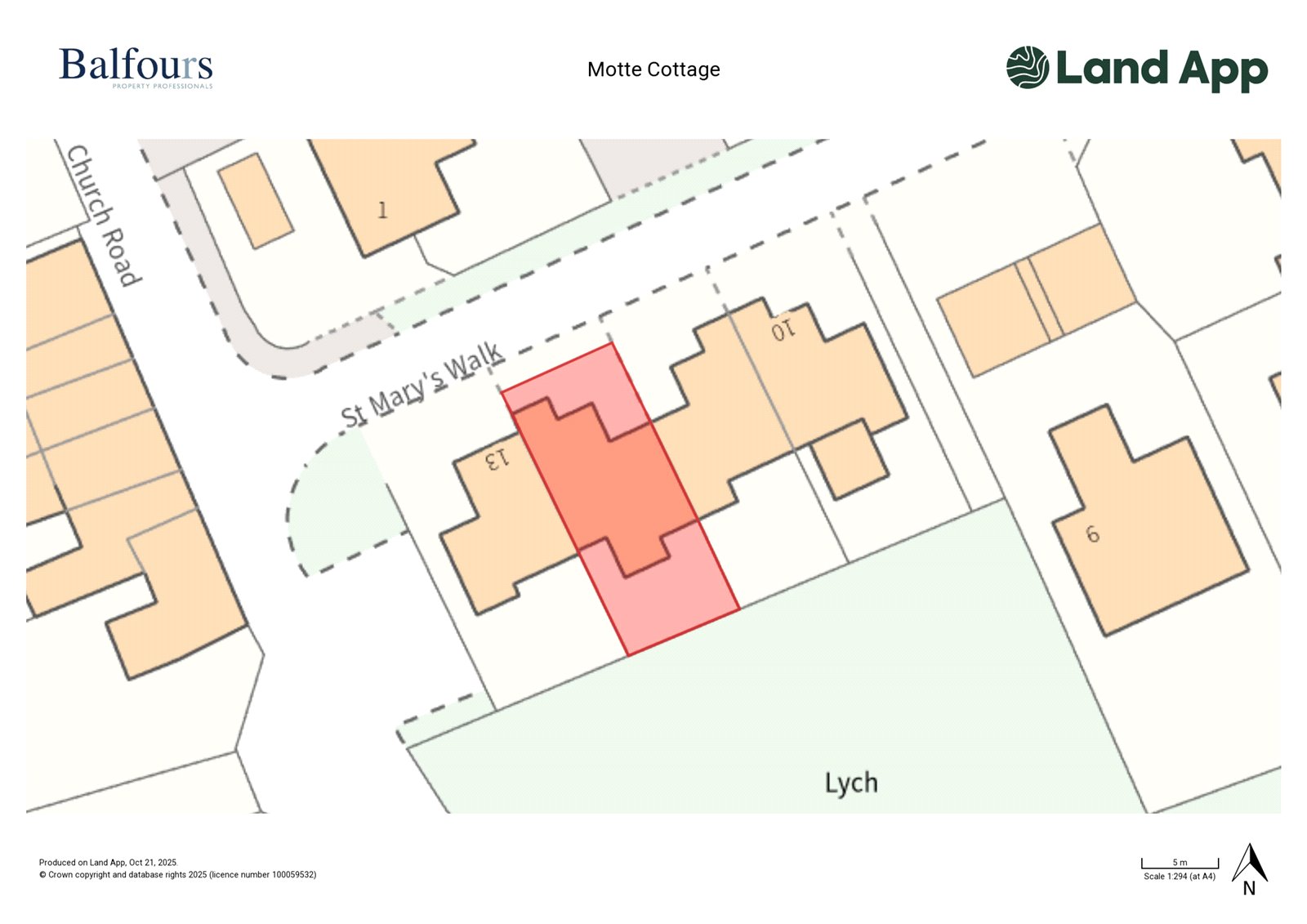 Motte Cottage, St. Marys Walk - Map