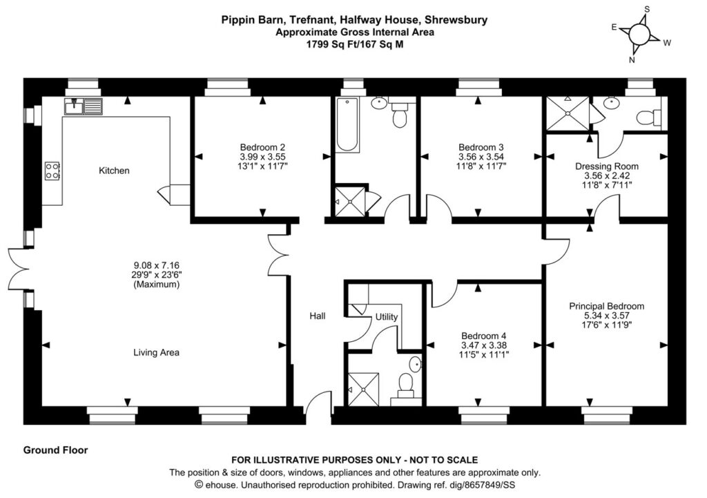 Pippin Barn, Trefnant - Floorplan