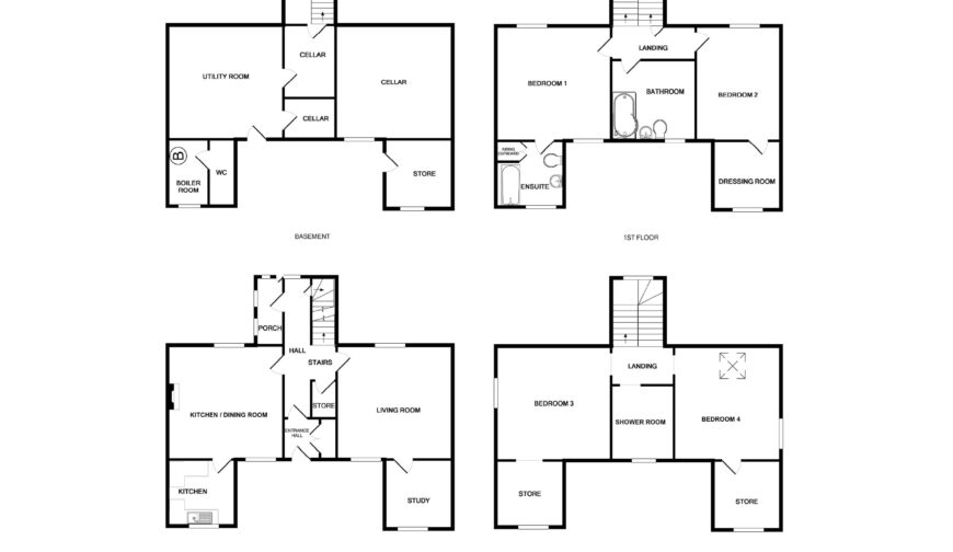 Red House Farmhouse, Lydbury North - Floorplan