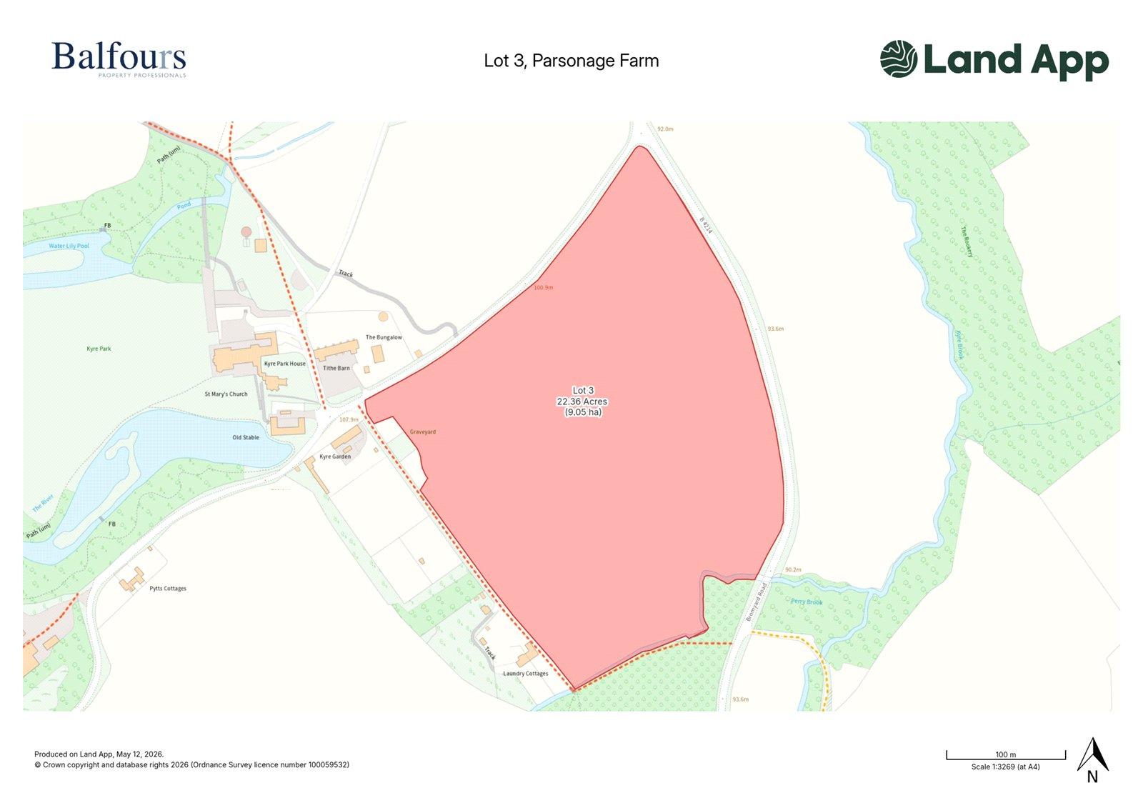 Lot 3, Parsonage Farm, Kyre - Map