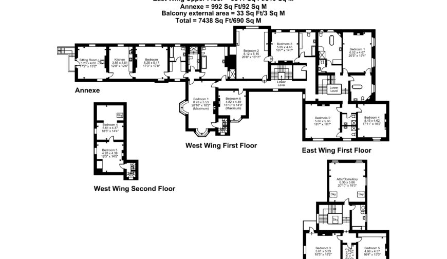 Llanerchydol Hall, Llanerchydol - Floorplan