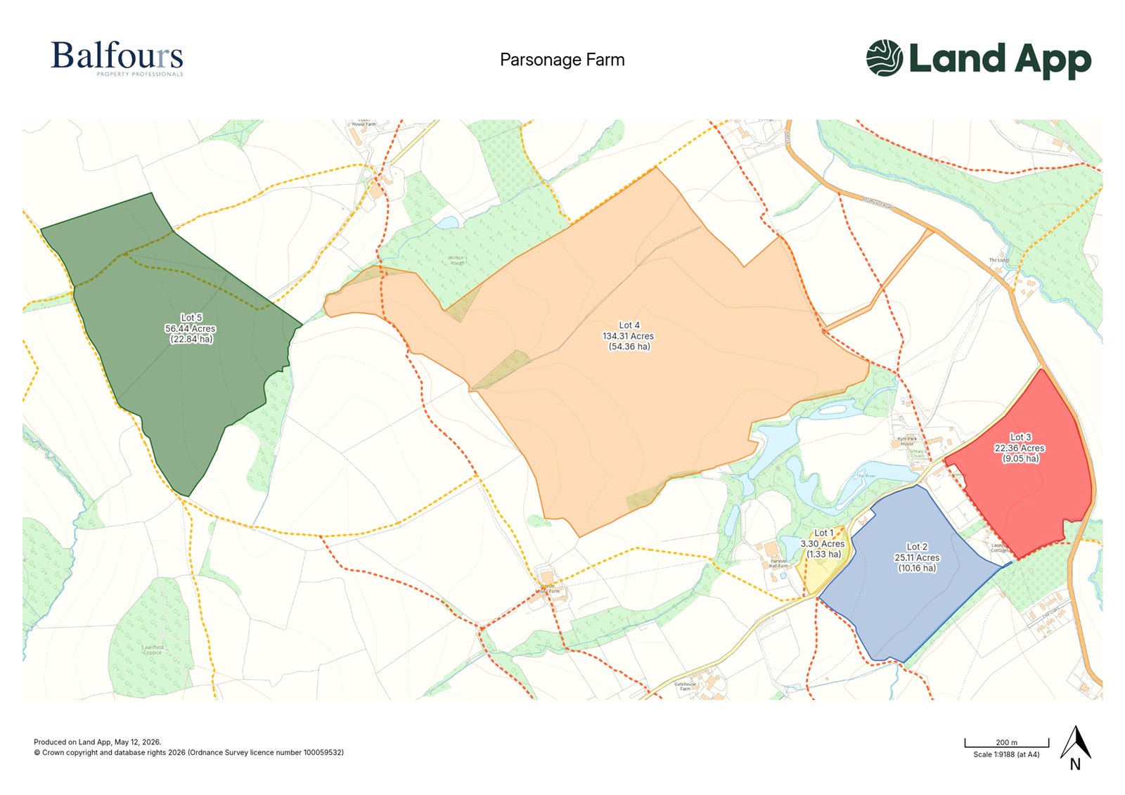 Parsonage Farm, Kyre - Map