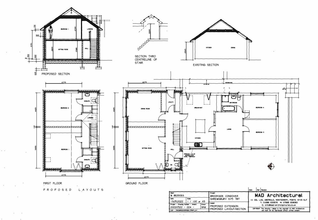 Brookside Bungalow., Condover - Proposed Layout