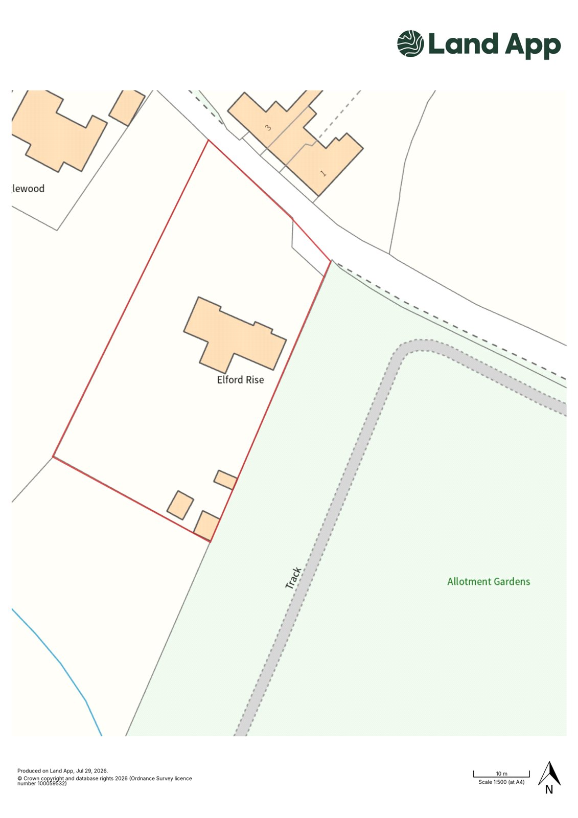 Elford Rise, Shaws Lane - Map