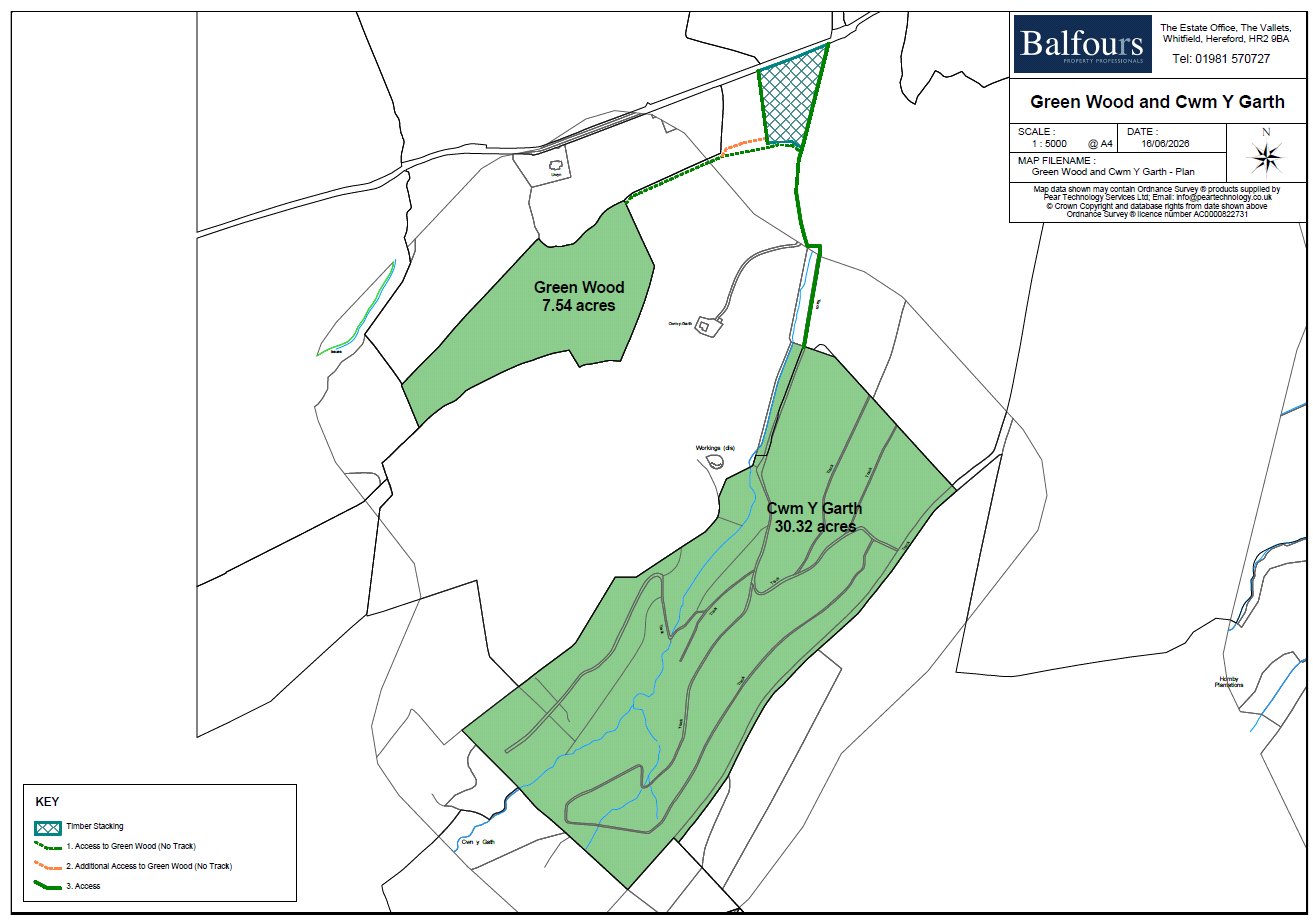 Green Wood & Cwm Y Garth Woodlands, Llandinam - Map
