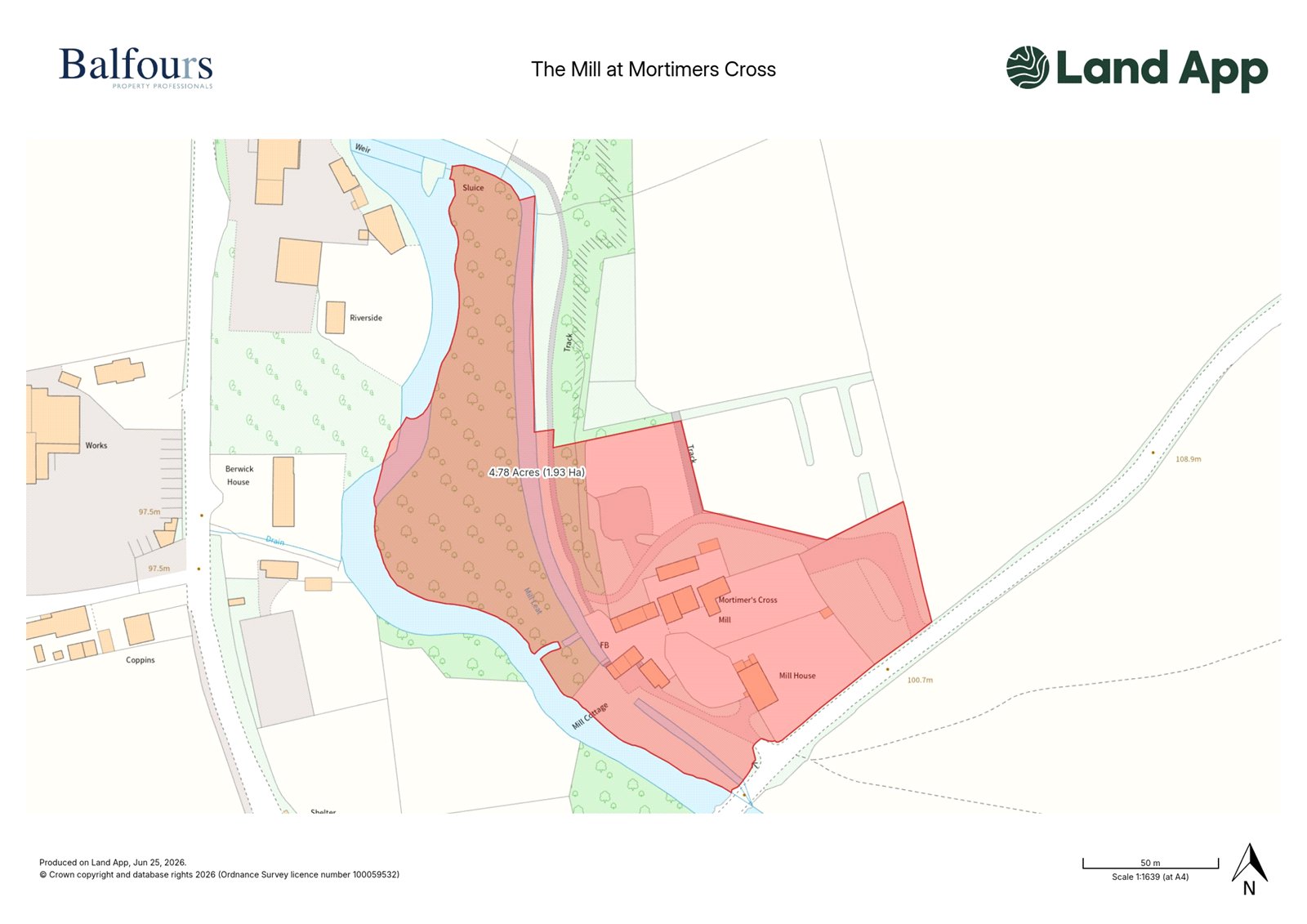The Mill, Mortimers Cross - Map