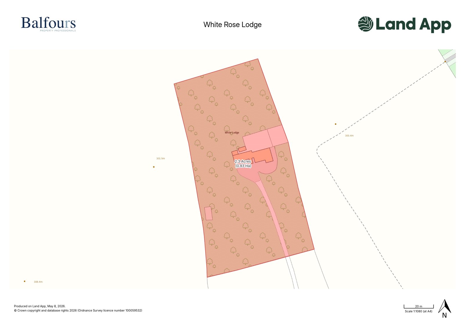 White Rose Lodge, Aston Munslow - Map
