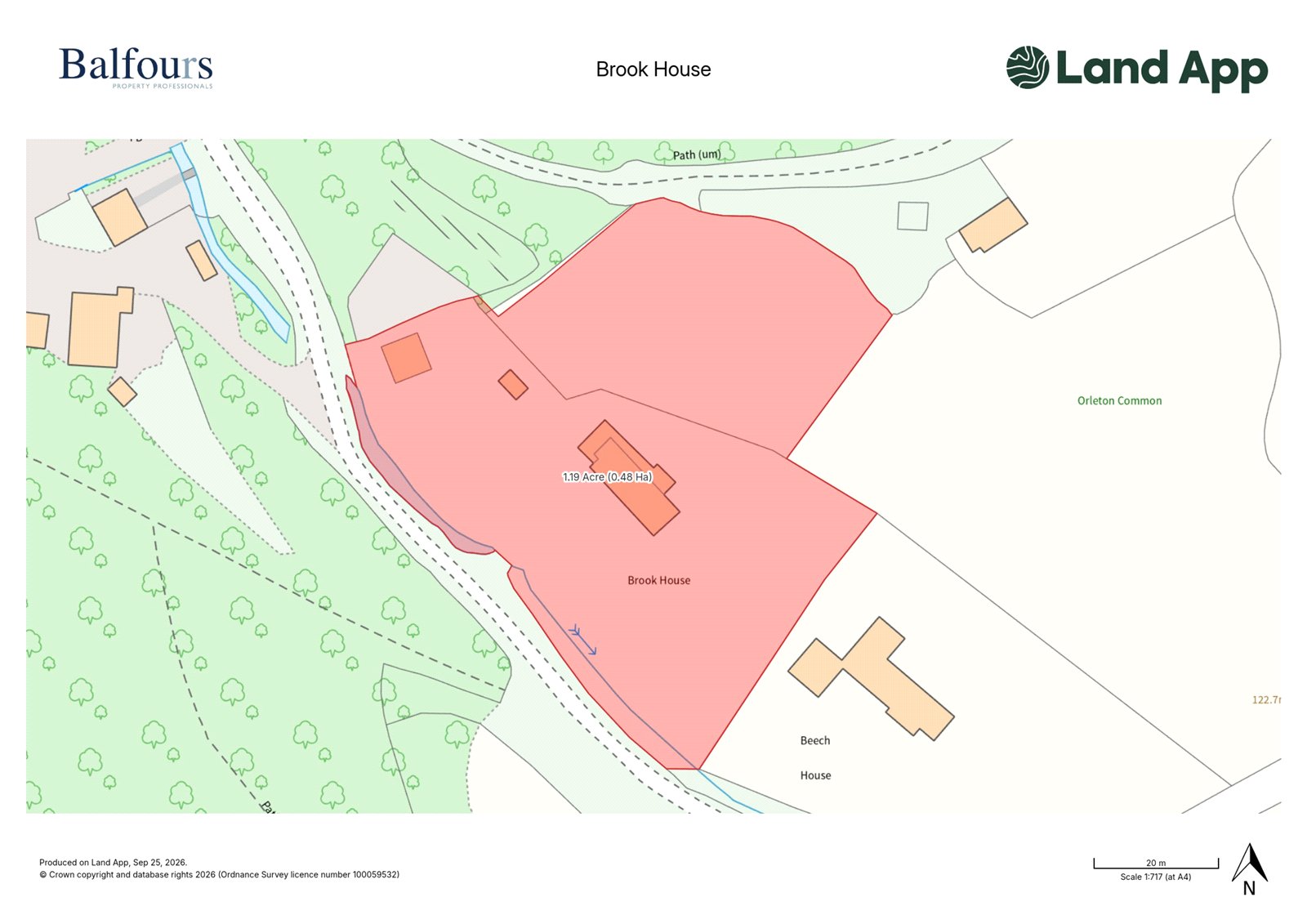 Brook House, Orleton Common - Map