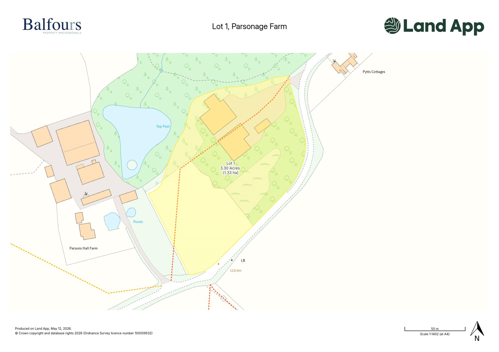 Lot 1, Parsonage Farm, Kyre - Map