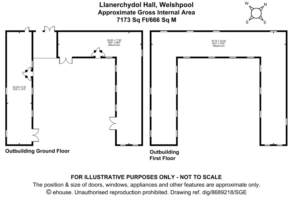 Llanerchydol Hall, Llanerchydol - Floorplan