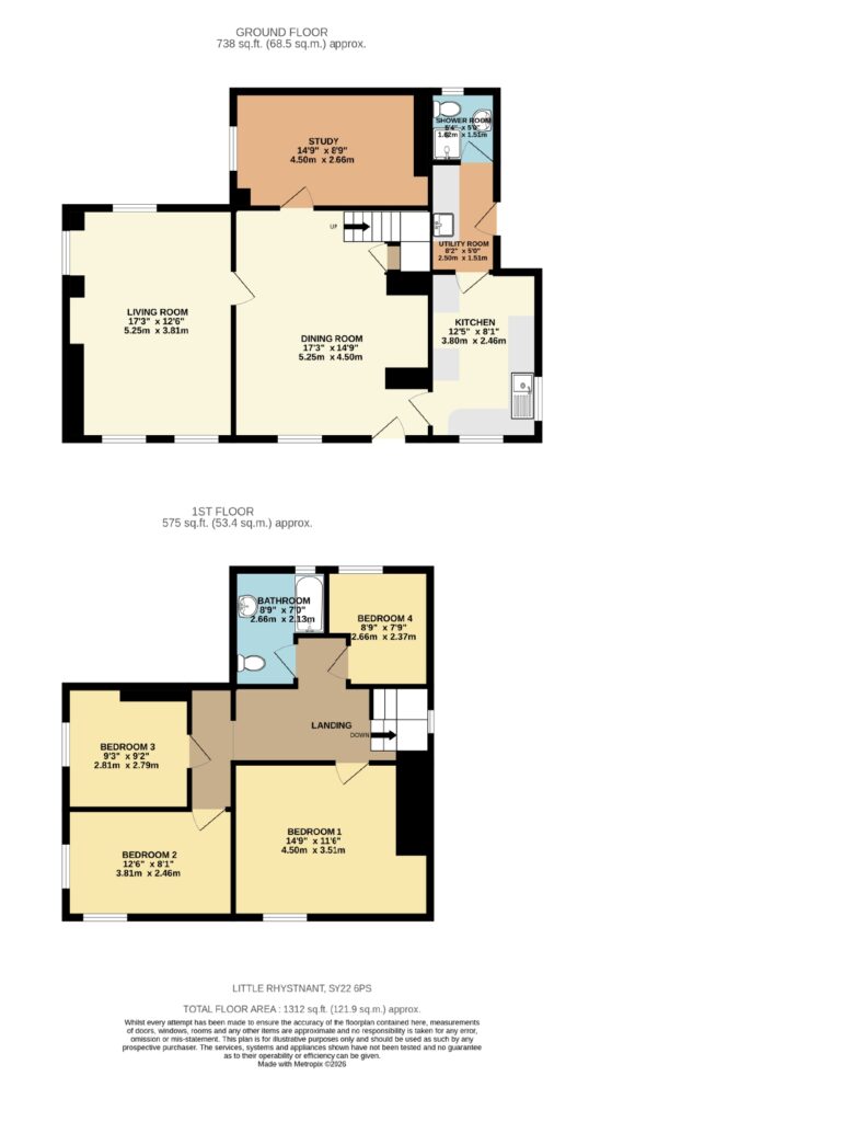 Little Rhysnant, Four Crosses - Floorplan